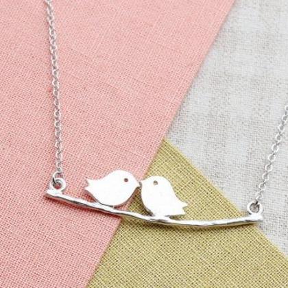 Love Birds On Branch Necklace