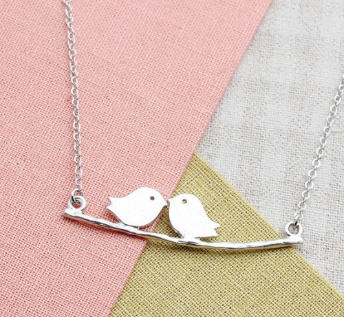 Love Birds On Branch Necklace